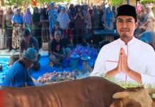 Bahtra Banong Potong Sapi Kurban 1 Ton, Warga Onembute Konawe Antusias Hadir