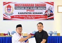 Stivehnz Ginal Sambari Kembali Nakhodai PGSI Konawe, Pembinaan Atlet Jadi Prioritas